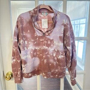 Hippie Rose • Fleece Muted Purple Mauve Tie Dye Sweater